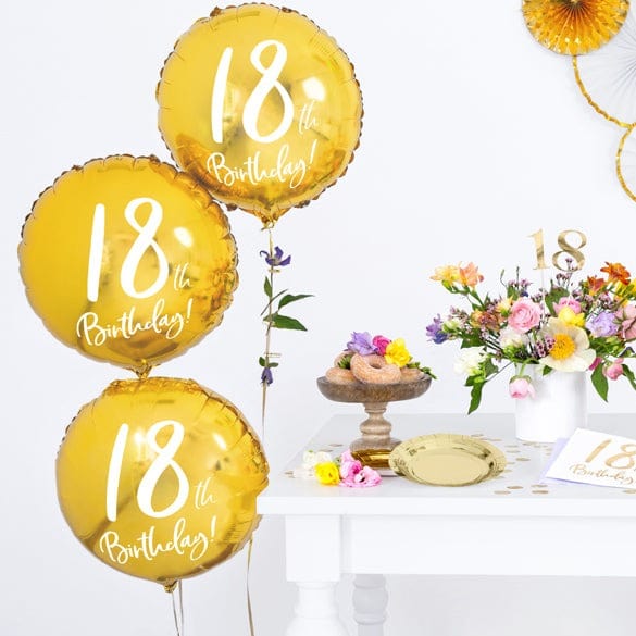 Balloons 18th Birthday Gold Foil Balloon