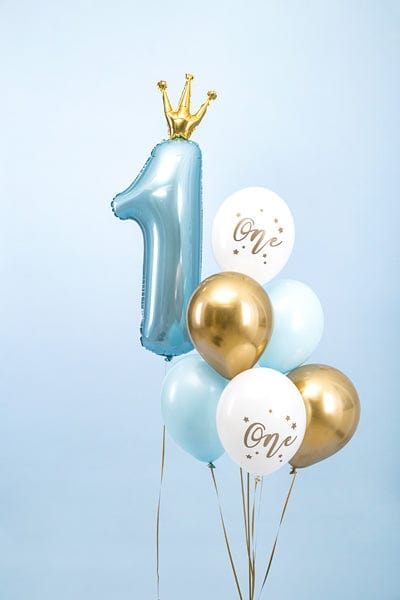 1st Birthday - 12 inch Pastel Blue ONE Assorted Latex Balloon Balloons Pastel Blue ONE Assorted Latex Balloons 12inch x 6