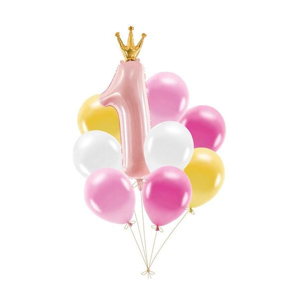 1st Birthday Pink Balloon Set - 1st Birthday Party Balloons Balloons 1st Birthday Pink Balloon Set