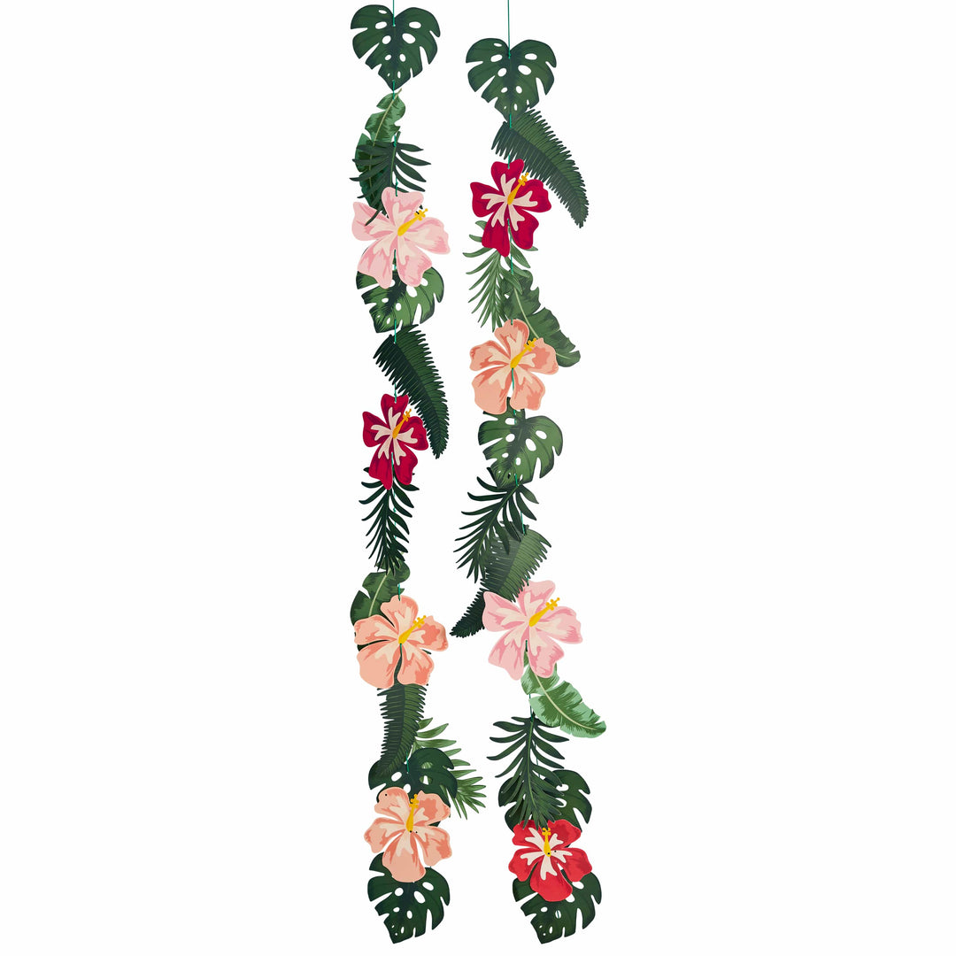 2 Pack Tropical Hanging Garland | Tropical Party Supplies UK Party Decorations 2 Pack Tropical Hanging Garland