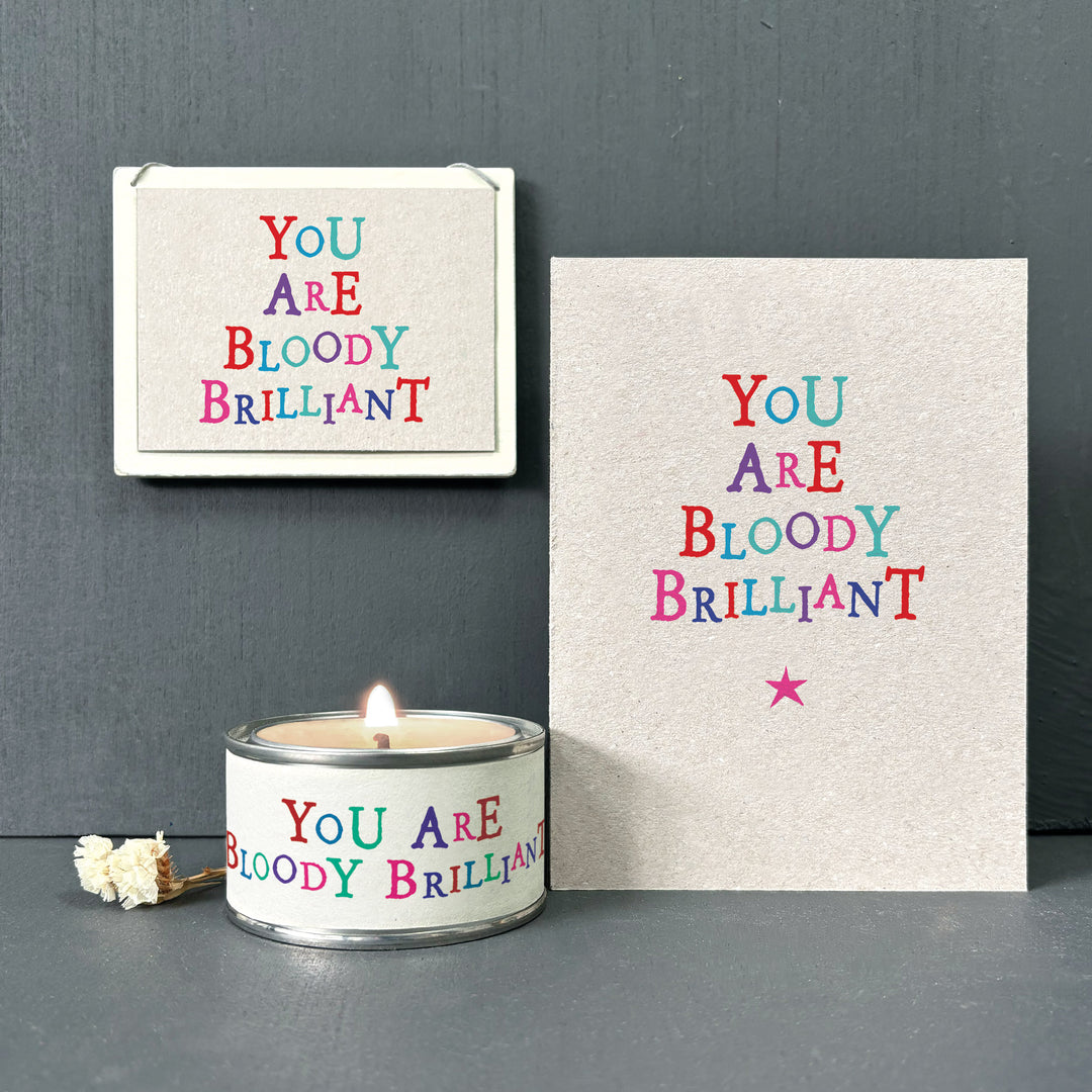 East of India Word Candle - You Are Bloody Brilliant
