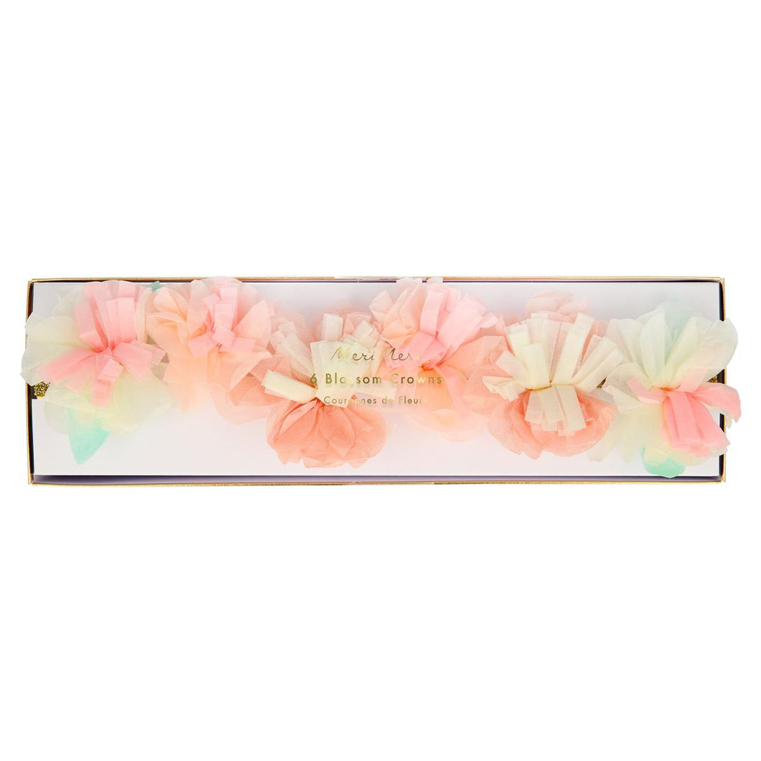 Pink Blossom Party Crowns x 6 | Meri Meri Fairy Party Party Hats Pink Blossom Party Crowns x 6