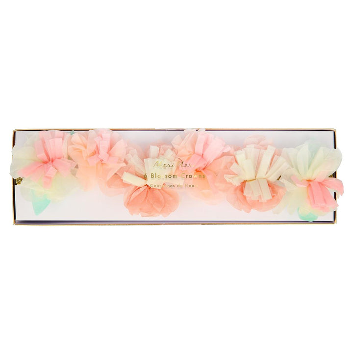 Pink Blossom Party Crowns x 6 | Meri Meri Fairy Party Party Hats Pink Blossom Party Crowns x 6