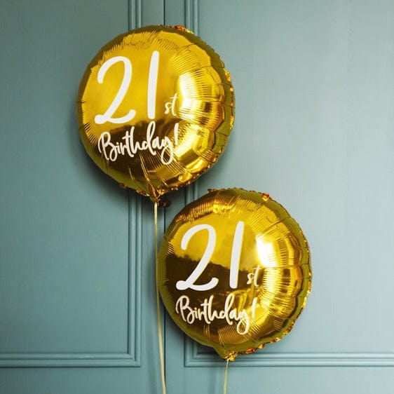 Balloons 21st Birthday Gold Foil Balloon