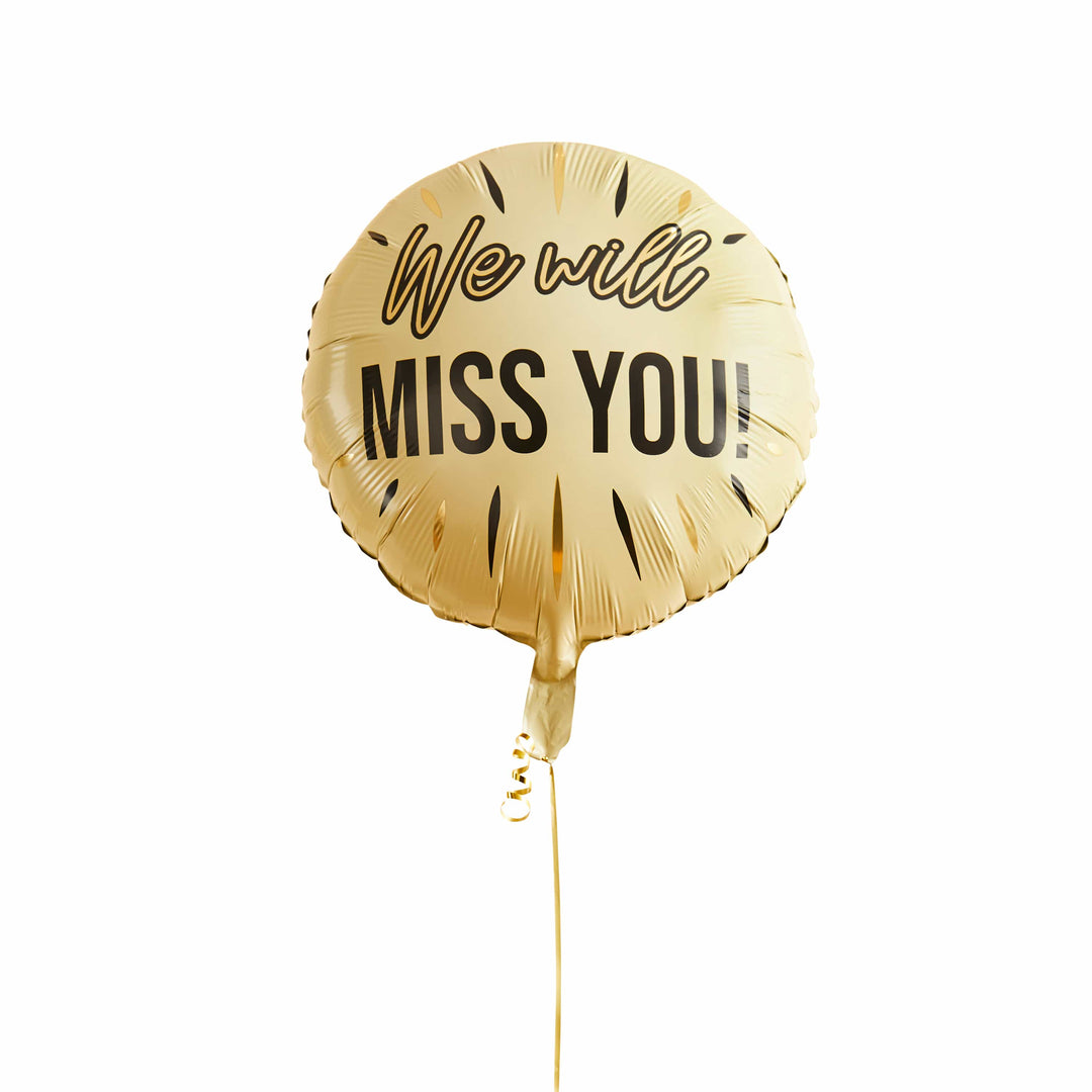 22" Cream We Will Miss You! Foil Balloon | Retirement Party Supplies UK Balloons 22" Cream We Will Miss You! Foil Balloon