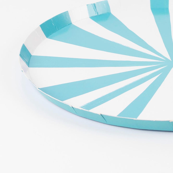 Blue Stripe Side Party Plates x 8