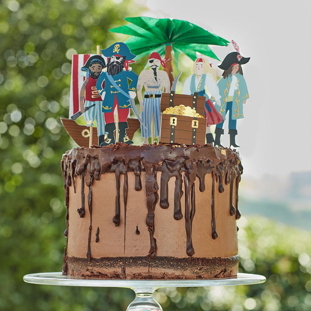 Pirates & Palm Tree Cake Toppers x 7