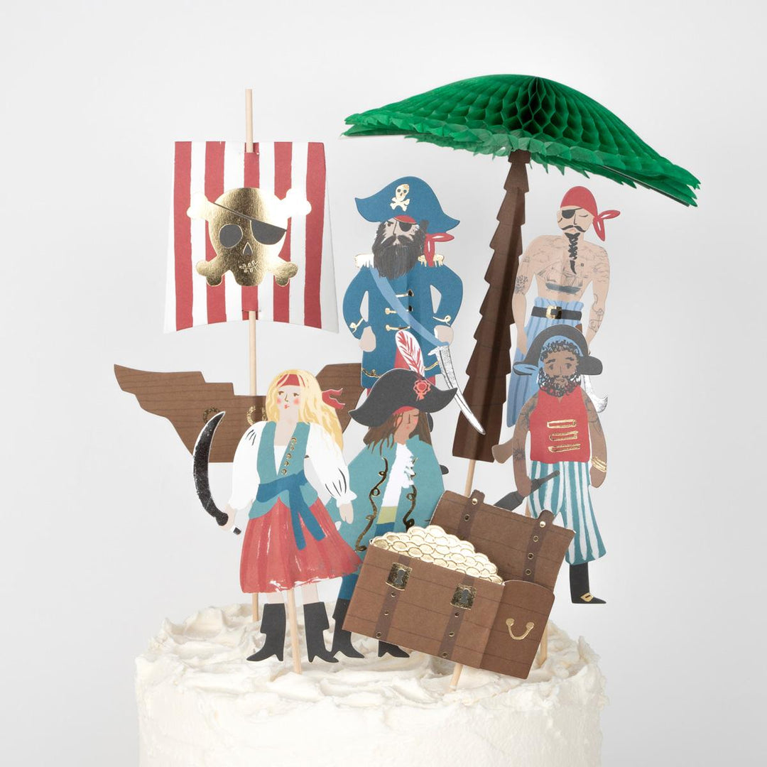 Pirates &amp; Palm Tree Cake Toppers x 7