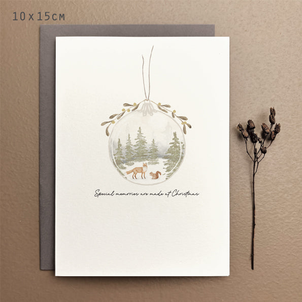 East of India Bauble Christmas Card - Special Memories at Christmas