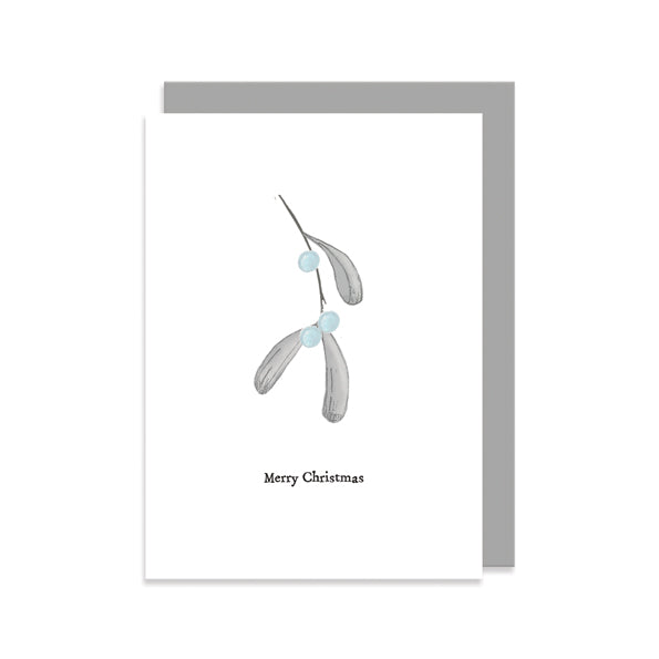 East of India Bird &amp; Berry Christmas Card - Mistletoe