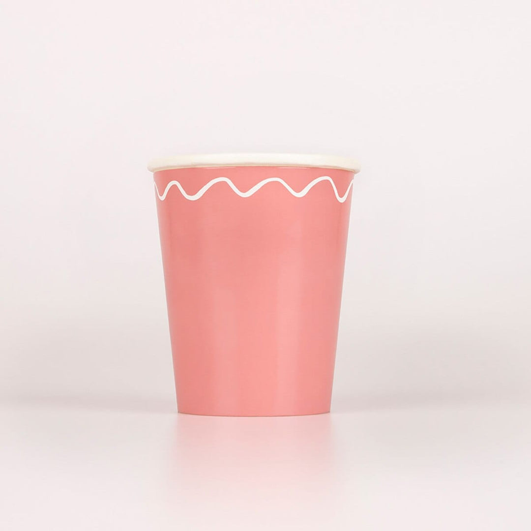 Mixed Wavy Line Party Cups x 8 | Meri Meri party cups Mixed Wavy Line Party Cups x 8