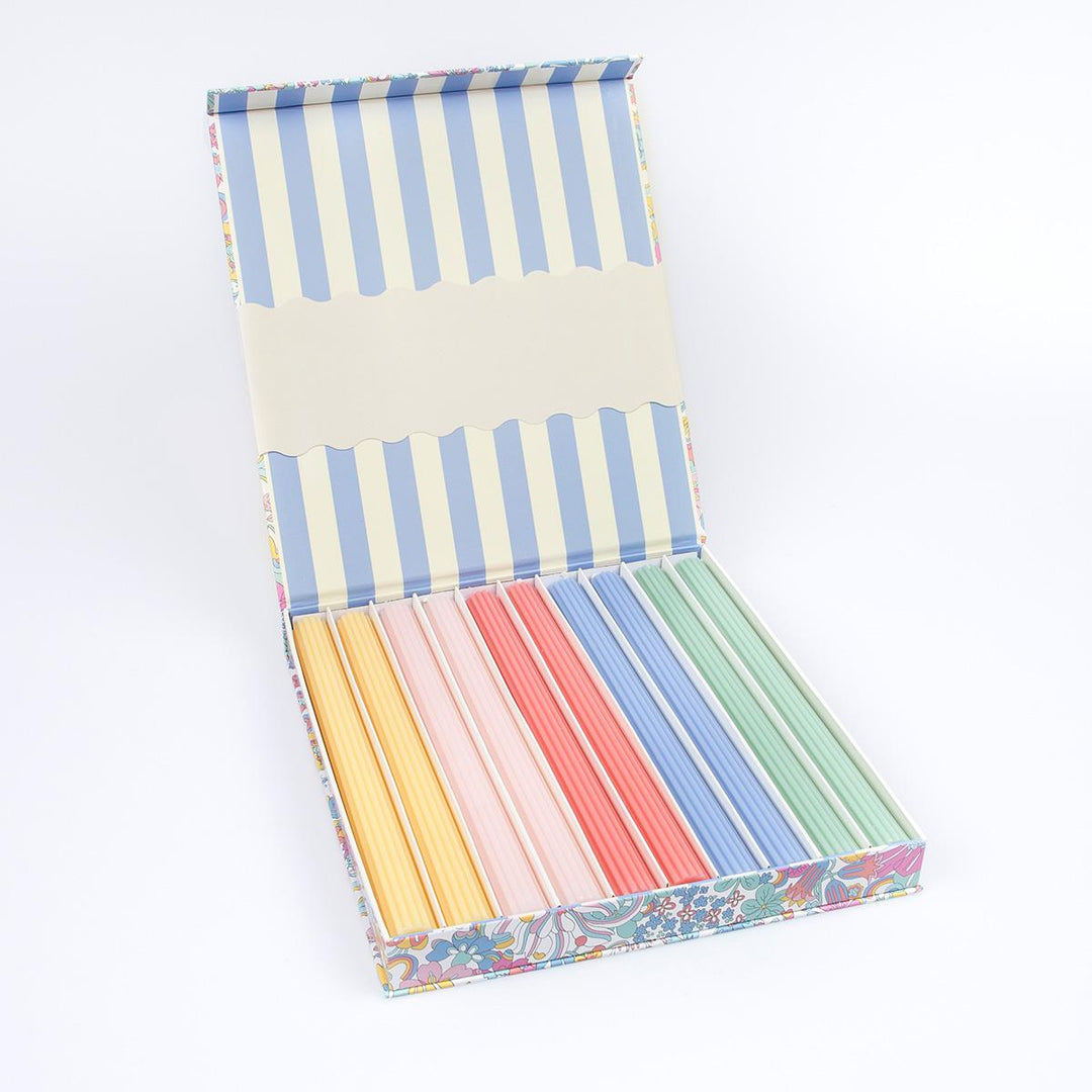 Meri Meri x Liberty Rainbow Garden Candle Gift Box x 10 | Meri Meri Candle Meri Meri x Liberty Rainbow Garden Candle Gift Box x 10