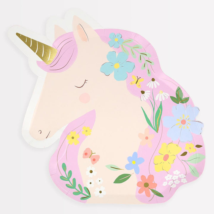 Meadow Unicorns Shaped Party Plates