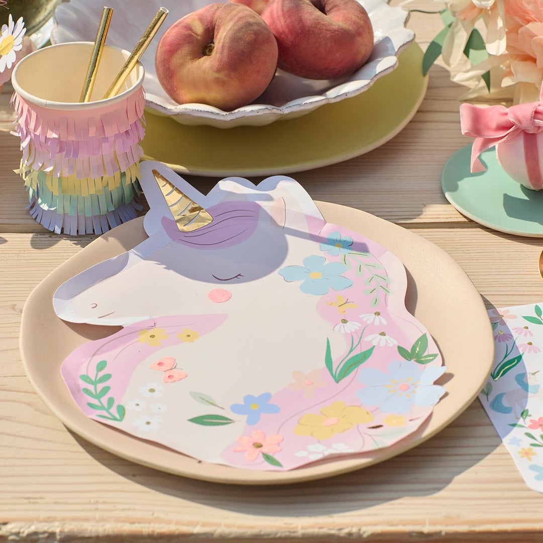 Meadow Unicorns Shaped Party Plates