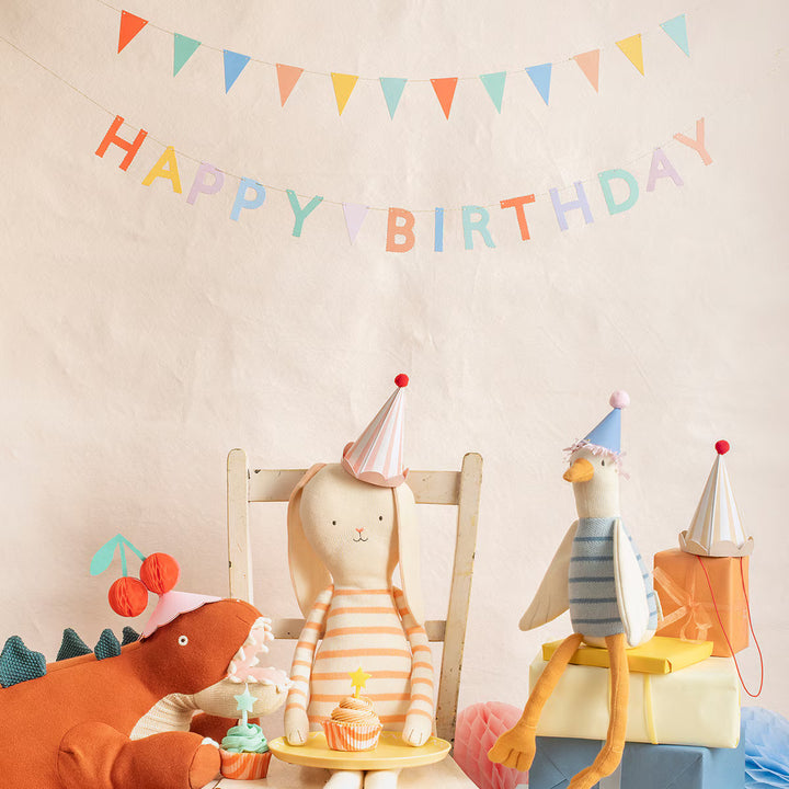Stripe Pastel Party Hats x 8