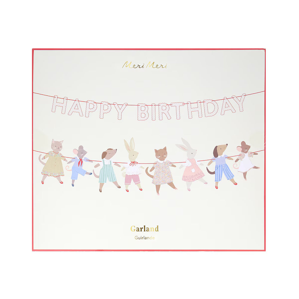 Animal Friends Party Garland -  Meri Meri Party Supplies Bunting Animal Friends Party Garland