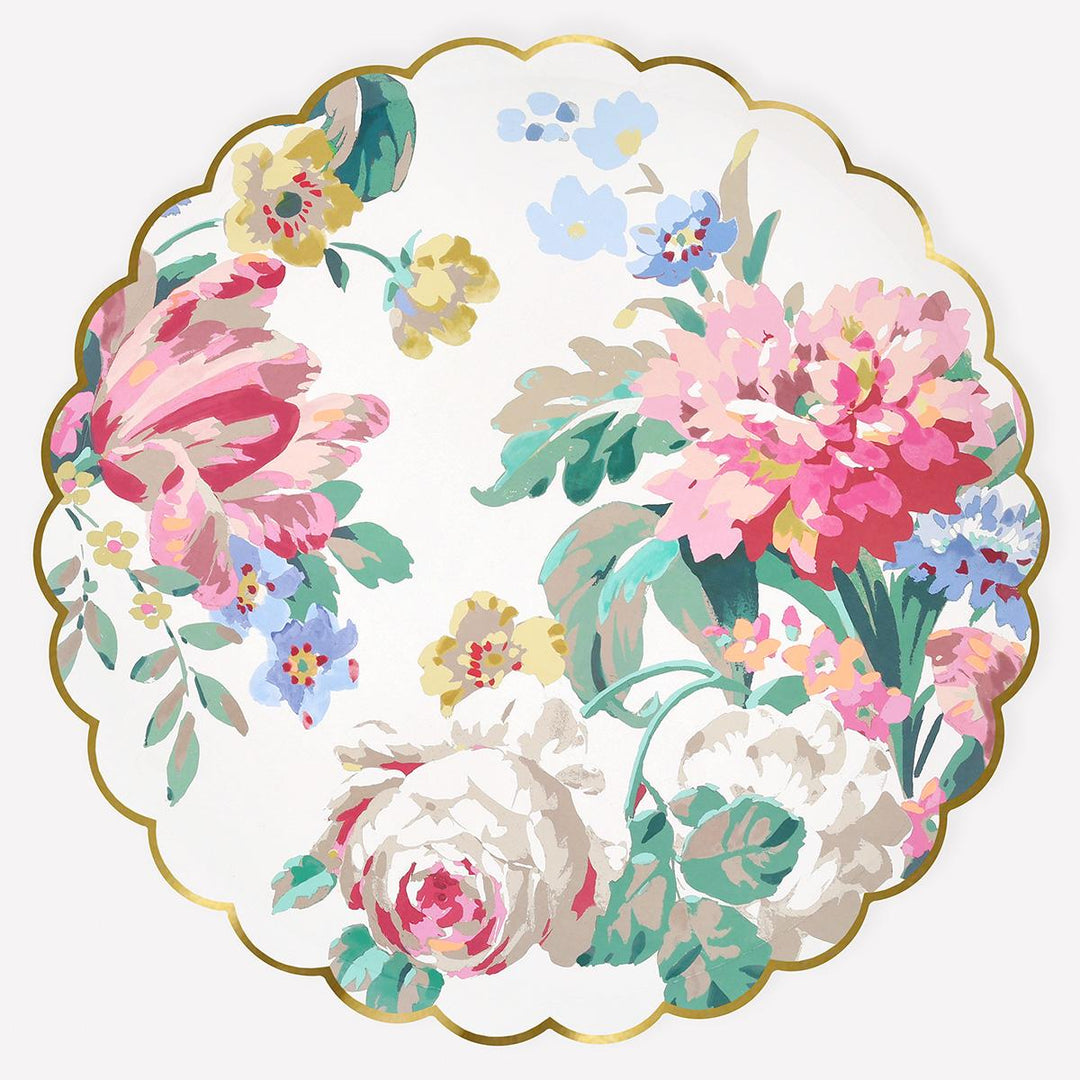 Rococo Floral Dinner Party Plates x 8 | Meri Meri party plates Rococo Floral Dinner Party Plates x 8