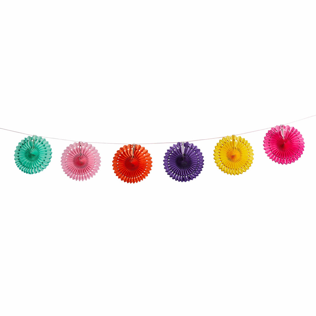 2m Bright Coloured Paper Fan Garland | Diwali Party Supplies UK Party Decorations 2m Bright Coloured Paper Fan Garland