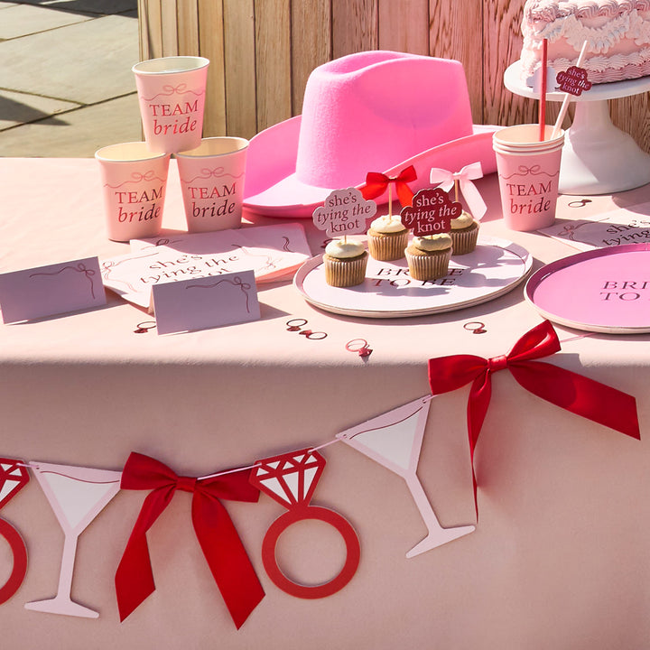 2m Cocktails, Rings &amp; Satin Bows Garland | Hen Party Supplies UK Party Decorations 2m Cocktails, Rings &amp; Satin Bows Garland