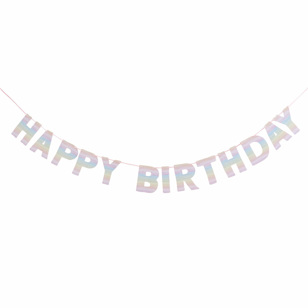 2m Eco Rainbow Happy Birthday Banner | Rainbow Party Supplies UK Banners 2m Eco Rainbow Happy Birthday Banner