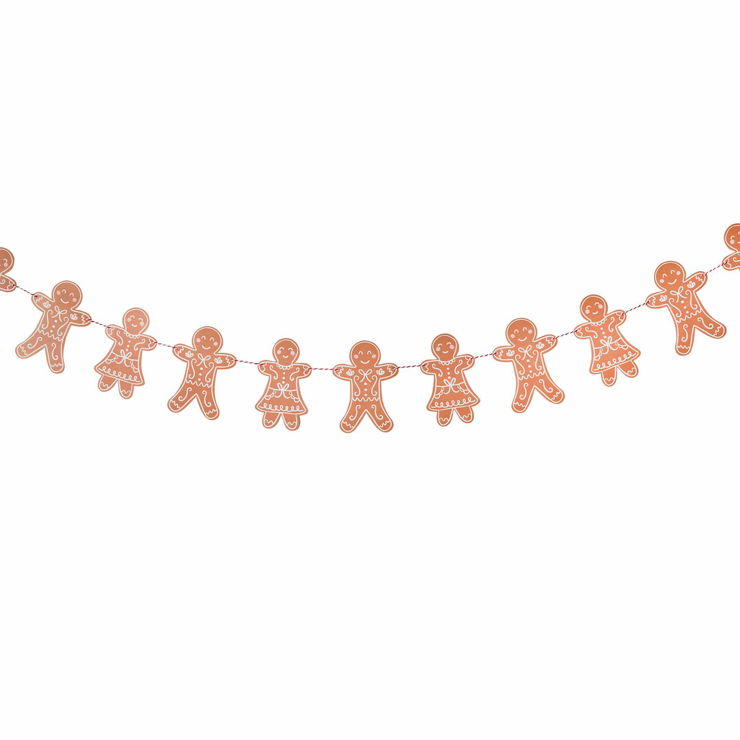 2m Gingerbread Friends Card Garland | Christmas Party Supplies UK Party Decorations 2m Gingerbread Friends Card Garland