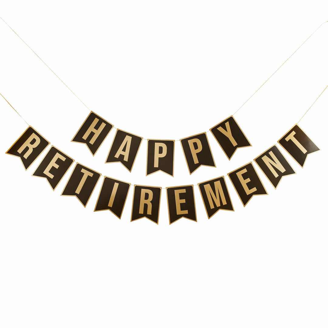 2m Happy Retirement Banner | Retirement Party Supplies UK Banners 2m Happy Retirement Banner