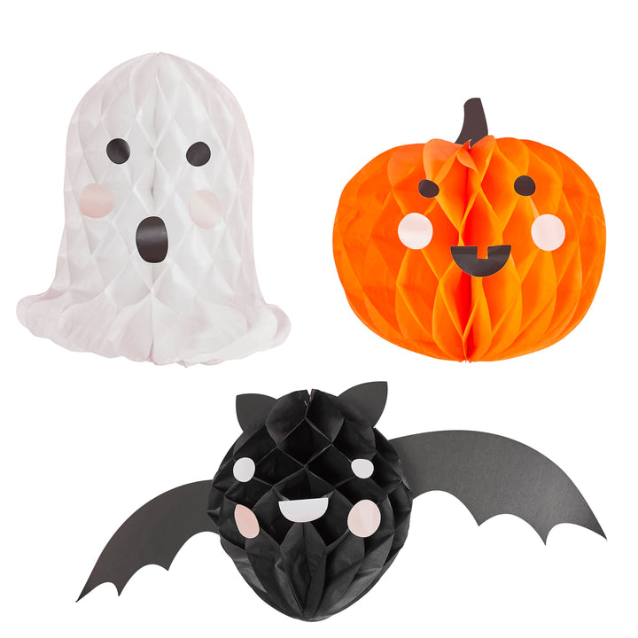 3 Pack Halloween Character Honeycombs | Halloween Party Supplies UK Party Decorations 3 Pack Halloween Character Honeycombs