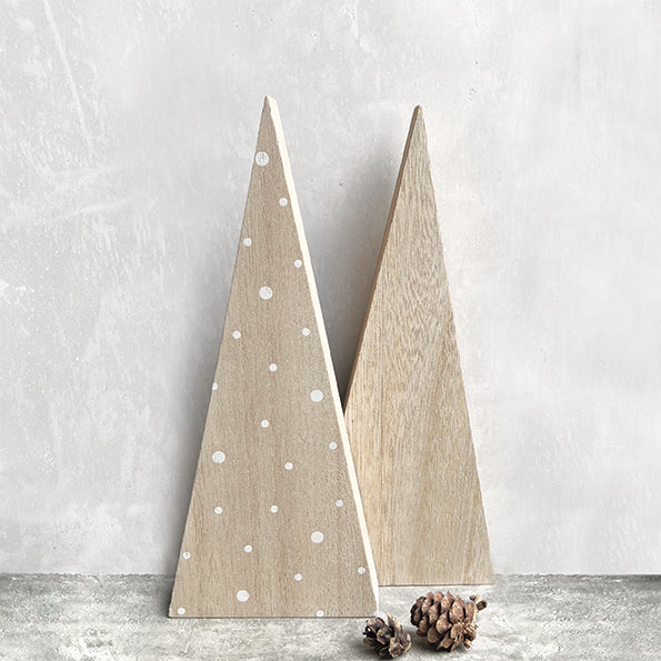 East of India Thick Standing Wooden Christmas Tree - Natural