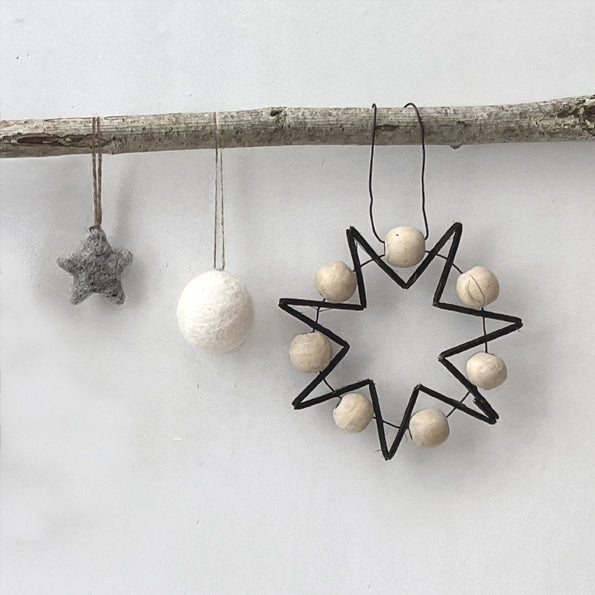 East of India Zigzag Seven Pointed Star Decoration