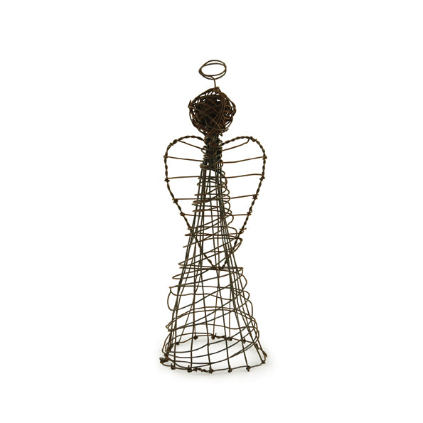East of India Small Rusty Wire Standing Angel