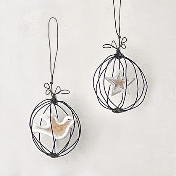 East of India Wire Bauble Christmas Tree Decoration, Dove Bauble East of India Wire Bauble Christmas Tree Decoration - Dove