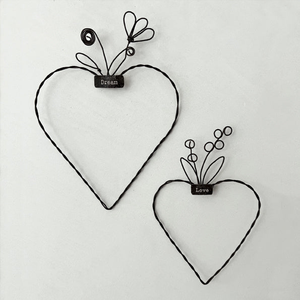 East of India Medium Metal Hanging Heart - Dream