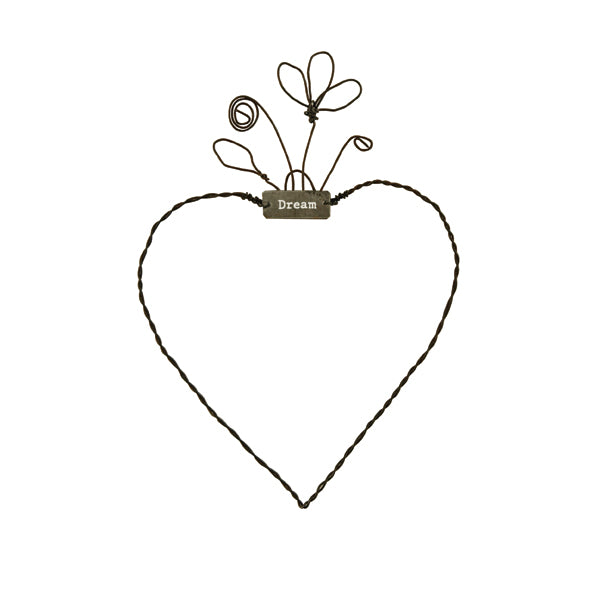 East of India Medium Metal Hanging Heart - Dream