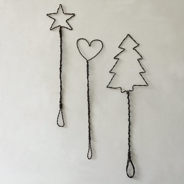 East of India Rusty Wire Christmas Tree Decoration