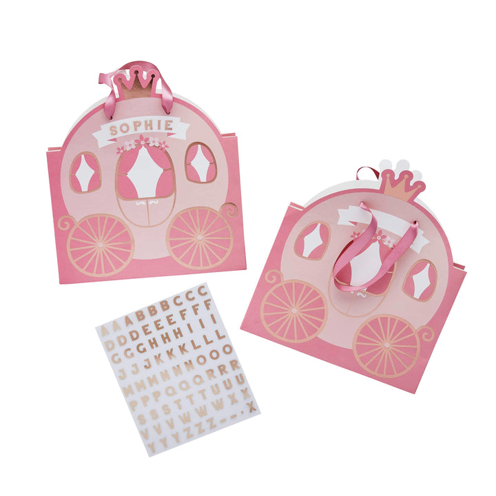 4 Pack Carriage Party Bags with Stickers | Princess Party Supplies UK Party Favours 4 Pack Carriage Party Bags with Stickers