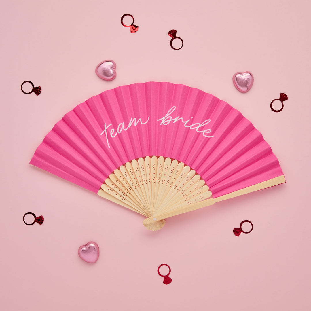 4 Pack Team Bride Paper Fans | Hen Party Supplies UK Party Accessories 4 Pack Team Bride Paper Fans