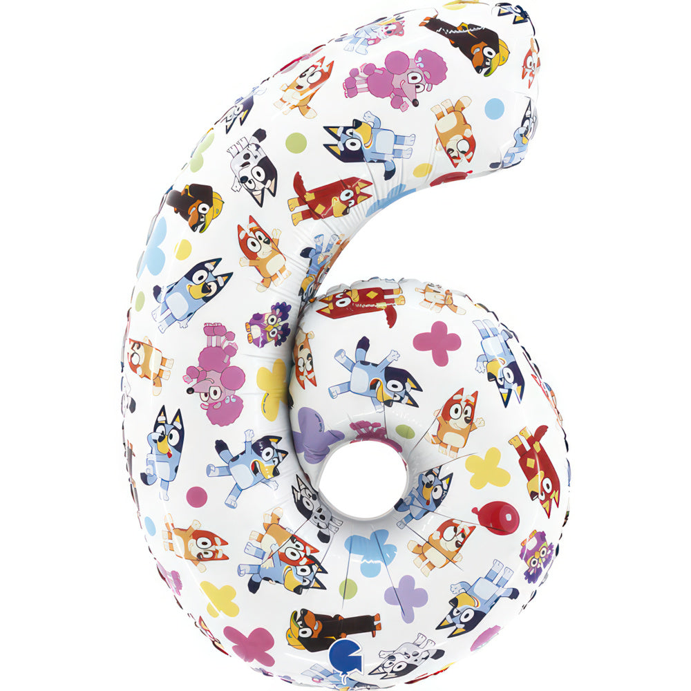 Bluey Number 6 Foil Balloon
