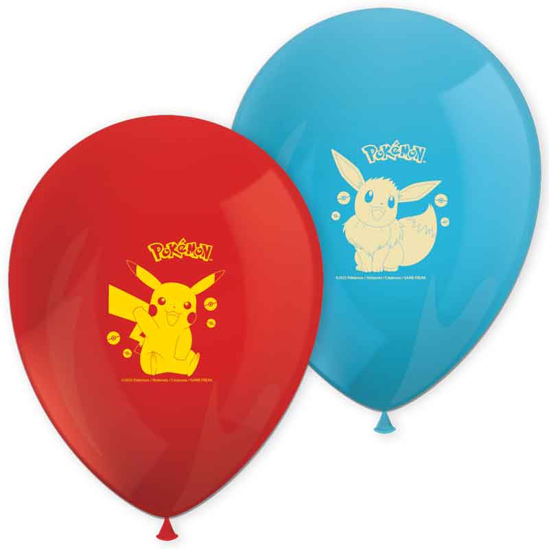 Pokémon red and blue latex balloons