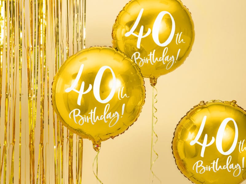 Balloons 40th Birthday Gold Foil Balloon