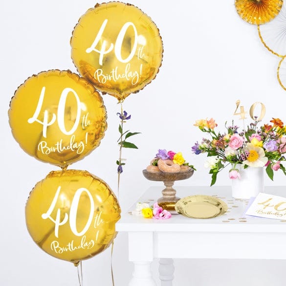 Balloons 40th Birthday Gold Foil Balloon