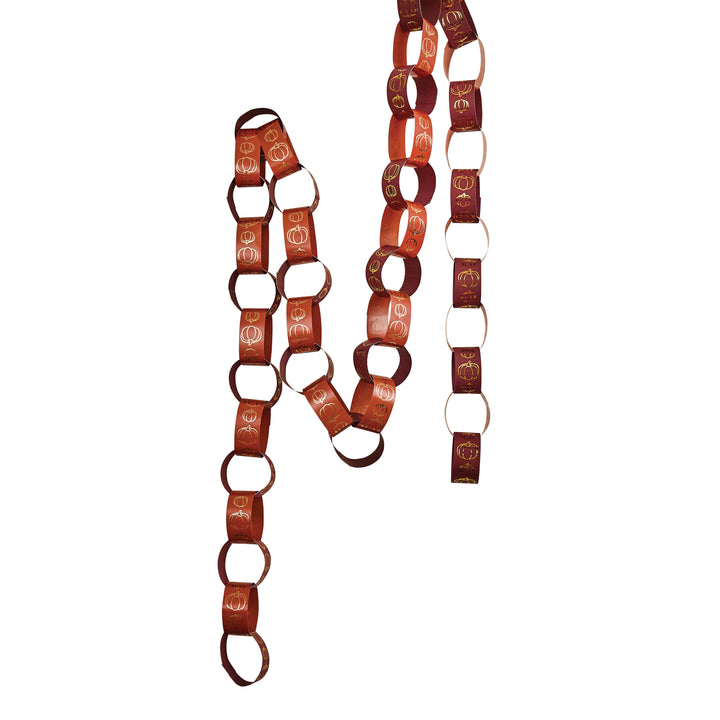 48 Pack Pumpkin Paper Chains | Halloween Party Supplies UK Party Decorations 48 Pack Pumpkin Paper Chains