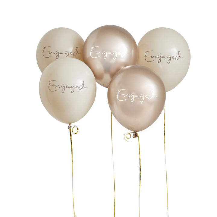 5 Pack 12" Engaged Balloons | Engagement Party Supplies UK Balloons 5 Pack 12" Engaged Balloons