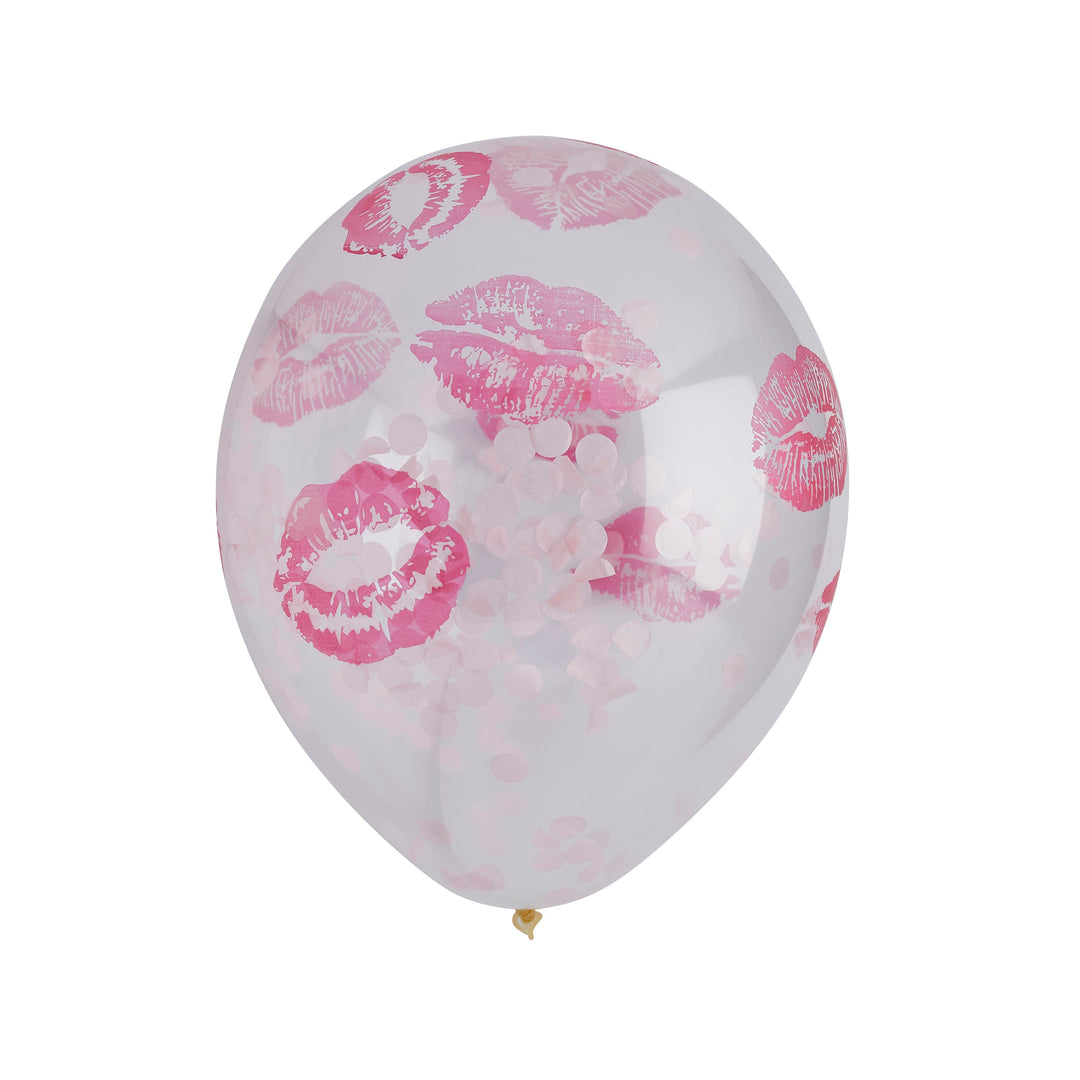 5 Pack 12" Lips Confetti Balloons | Valentine&