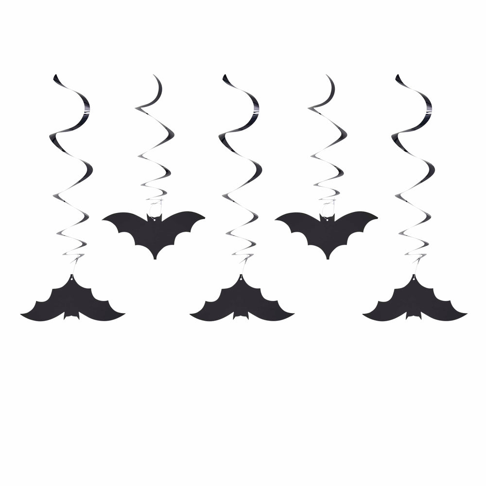 5 Pack Bat Swirl Decorations | Halloween Party Supplies UK Party Decorations 5 Pack Bat Swirl Decorations