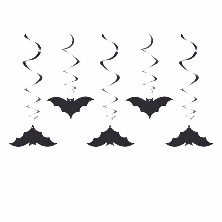 5 Pack Bat Swirl Decorations | Halloween Party Supplies UK Party Decorations 5 Pack Bat Swirl Decorations