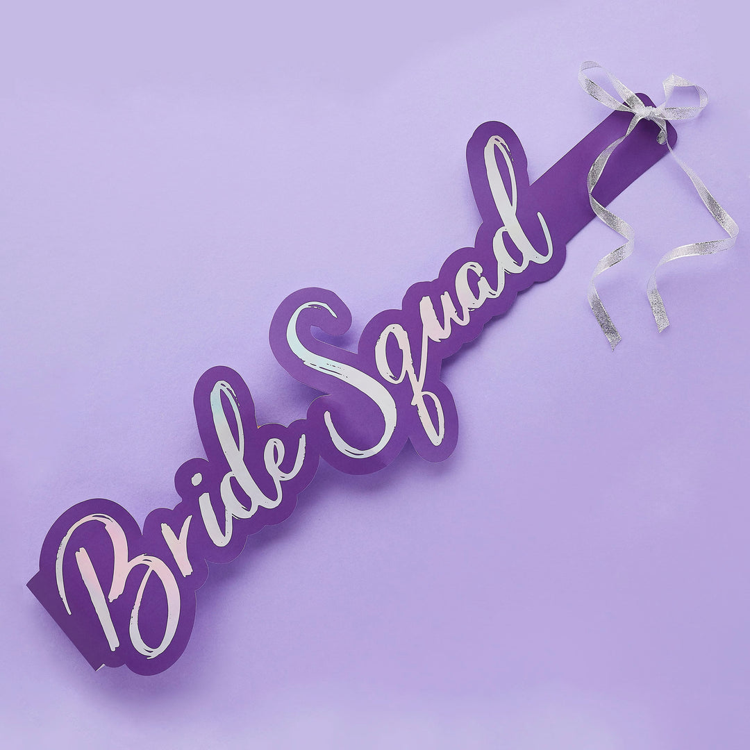 5 Pack Bride Squad Sashes | Hen Party Supplies UK Party Accessories 5 Pack Bride Squad Sashes