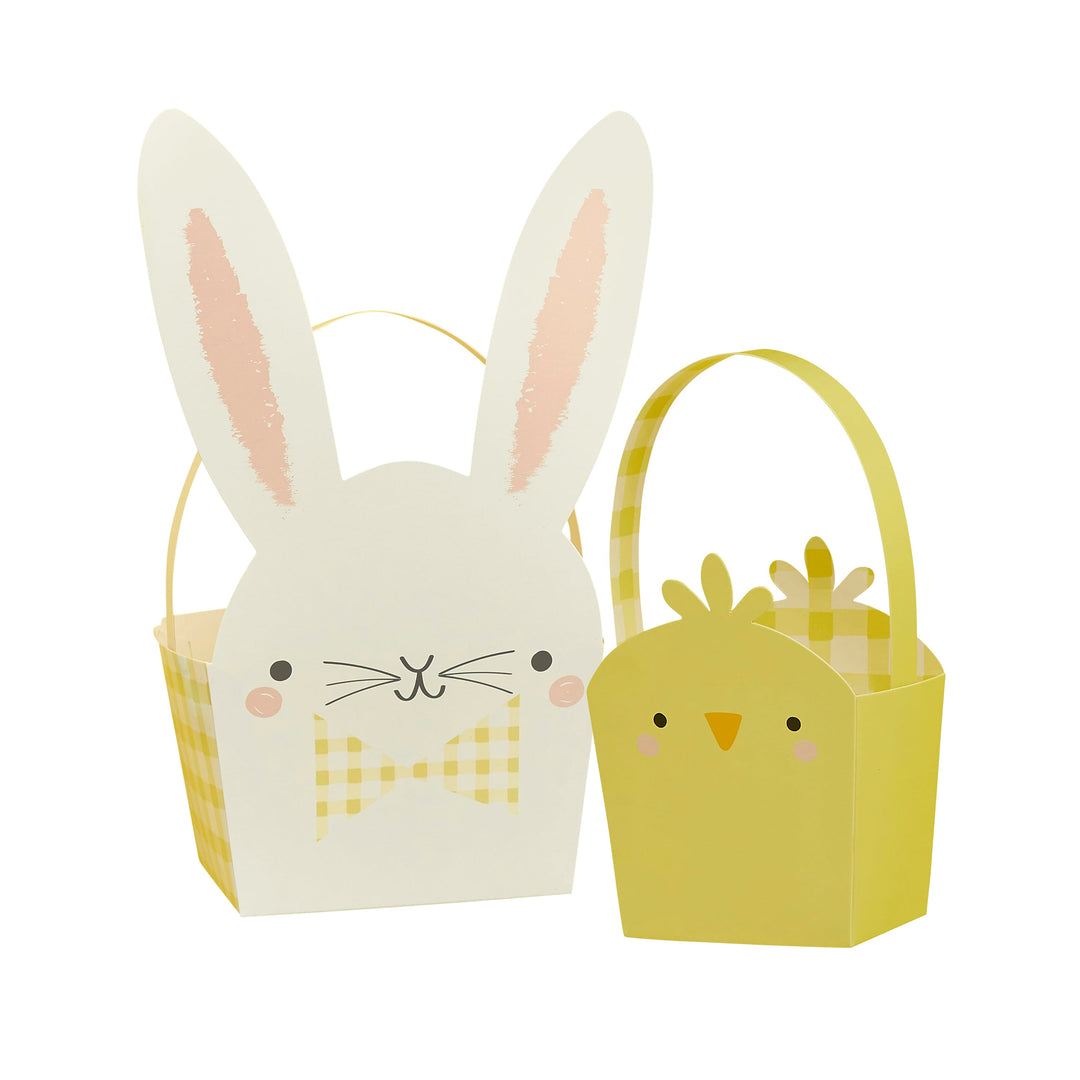 5 Pack Easter Bunny &amp; Chick Baskets | Easter Supplies UK Party Favours 5 Pack Easter Bunny &amp; Chick Baskets