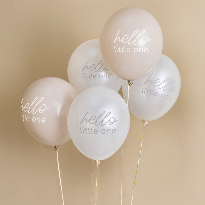 5 Pack Neutral Baby Shower 12" Latex Balloons | Baby Shower Supplies UK Balloons Neutral Baby Shower Balloons x 5
