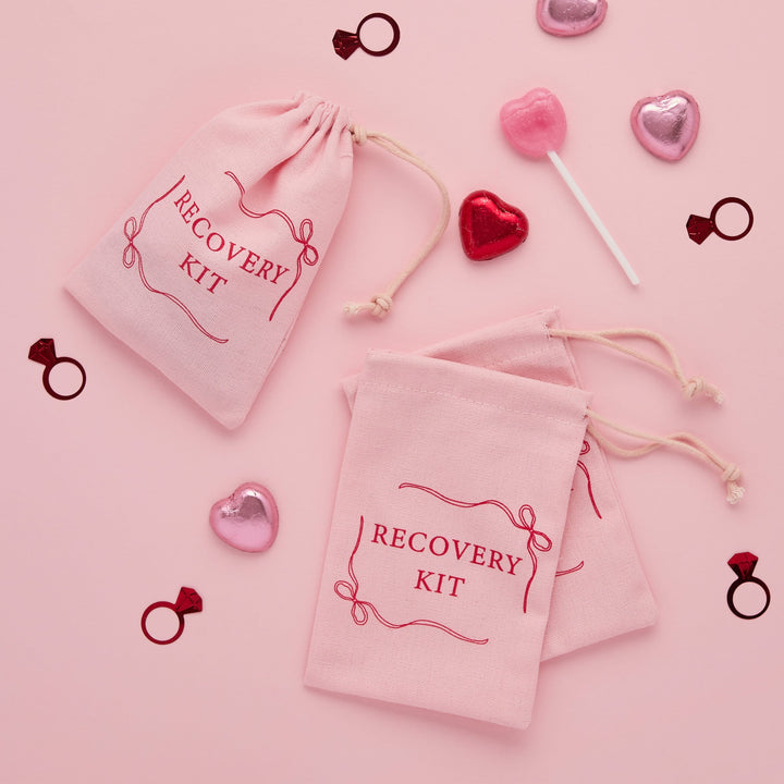 5 Pack Recovery Kit Cotton Bags - Hen Party Supplies UK Party Favours 5 Pack Recovery Kit Cotton Bags