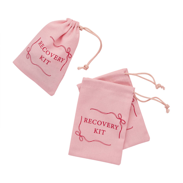 5 Pack Recovery Kit Cotton Bags - Hen Party Supplies UK Party Favours 5 Pack Recovery Kit Cotton Bags